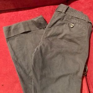 Ann Taylor Loft Gray Julie Belted Pants